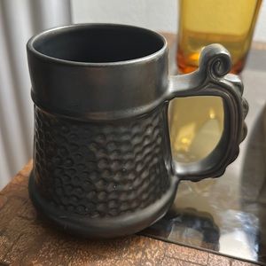 PRINKNASH made inEngland still has sticker,textured,black grey,decorative handle